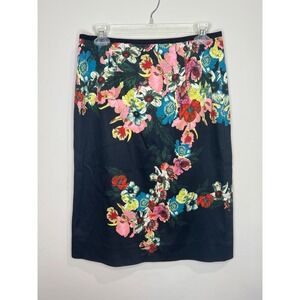 Erdem Black Floral Pencil Skirt Sz 8 Dark Romance Botanical